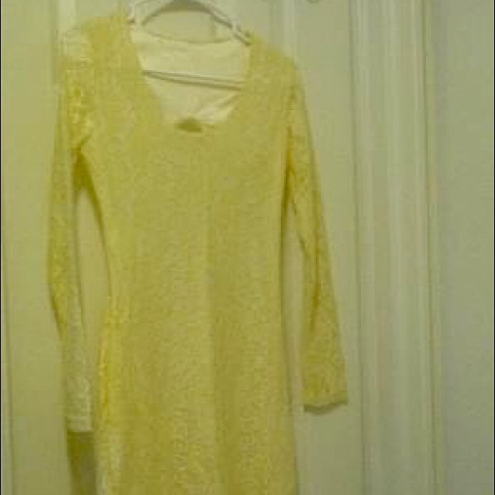 Woman’s yellow evening dress